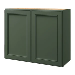 allen + roth Heathrow 30-in W x 24.5-in H x 12-in D Sage Wall Fully Assembled Cabinet (Recessed Panel Square Door Style)