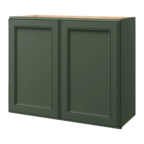 allen + roth Heathrow 30-in W x 24.5-in H x 12-in D Sage Wall Fully Assembled Cabinet (Recessed Panel Square Door Style)