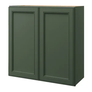allen + roth Heathrow 30-in W x 30.125-in H x 12-in D Sage Wall Fully Assembled Cabinet (Recessed Panel Square Door Style)