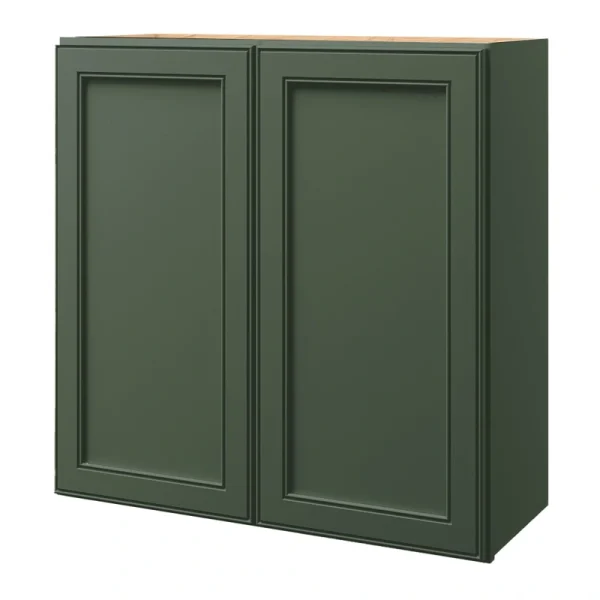 allen + roth Heathrow 30-in W x 30.125-in H x 12-in D Sage Wall Fully Assembled Cabinet (Recessed Panel Square Door Style)
