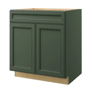 allen + roth Heathrow 30-in W x 34.5-in H x 24-in D Sage 1-Drawer Base Fully Assembled Cabinet (Recessed Panel Mitered Style)
