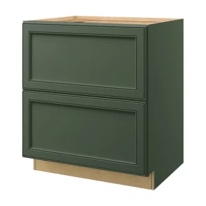 allen + roth Heathrow 30-in W x 34.5-in H x 24-in D Sage 2-Drawer Base Fully Assembled Cabinet (Recessed Panel Style)