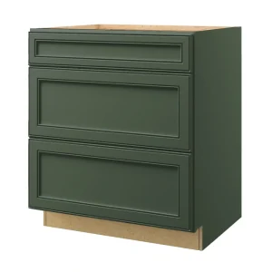 allen + roth Heathrow 30-in W x 34.5-in H x 24-in D Sage 3-Drawer Base Fully Assembled Cabinet (Recessed Panel Style)