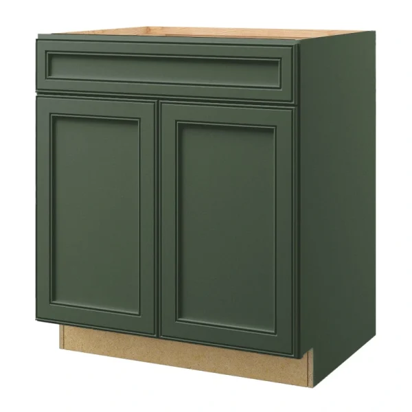 allen + roth Heathrow 30-in W x 34.5-in H x 24-in D Sage Sink Base Fully Assembled Cabinet (Recessed Panel Square Style) T726926489