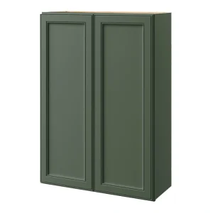 allen + roth Heathrow 30-in W x 42.125-in H x 12-in D Sage Wall Fully Assembled Cabinet (Recessed Panel Square Door Style)