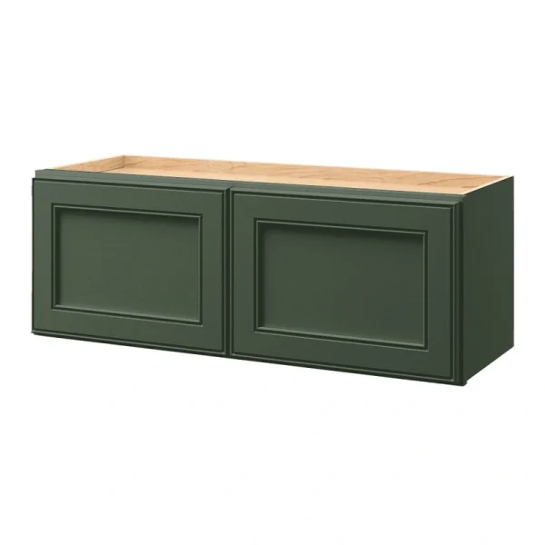 allen + roth Heathrow 33-in W x 12.125-in H x 12-in D Sage Wall Fully Assembled Cabinet (Recessed Panel Square Door Style)