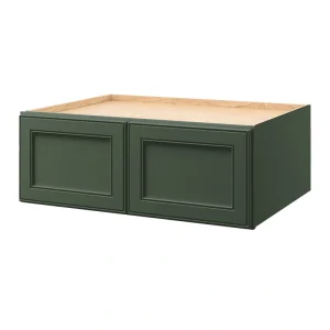 allen + roth Heathrow 33-in W x 12.125-in H x 24-in D Sage Wall Fully Assembled Cabinet (Recessed Panel Square Door Style)