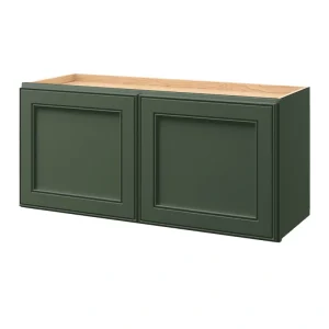 allen + roth Heathrow 33-in W x 15.125-in H x 12-in D Sage Wall Fully Assembled Cabinet (Recessed Panel Square Door Style)