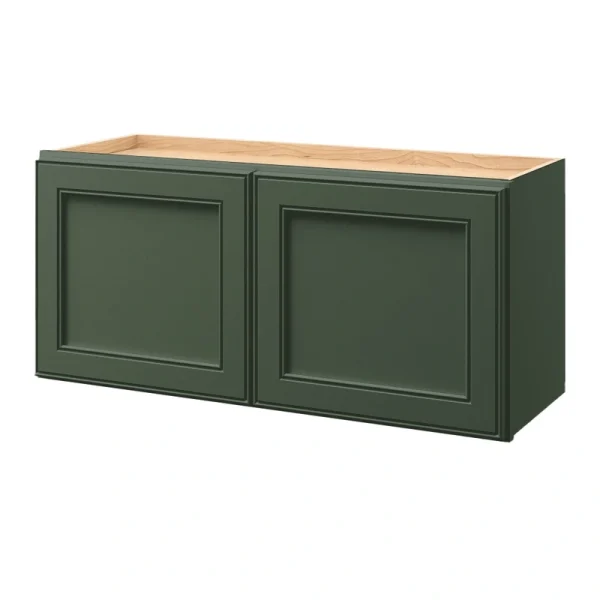 allen + roth Heathrow 33-in W x 15.125-in H x 12-in D Sage Wall Fully Assembled Cabinet (Recessed Panel Square Door Style)