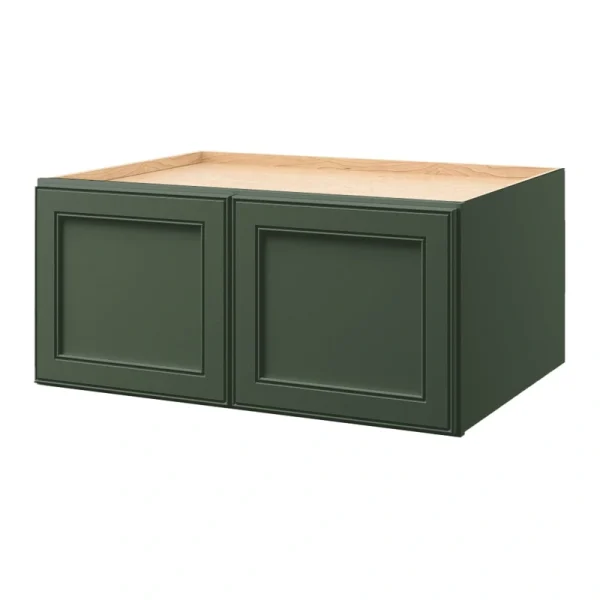 allen + roth Heathrow 33-in W x 15.125-in H x 24-in D Sage Wall Fully Assembled Cabinet (Recessed Panel Square Door Style)