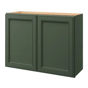allen + roth Heathrow 33-in W x 24.5-in H x 12-in D Sage Wall Fully Assembled Cabinet (Recessed Panel Square Door Style)