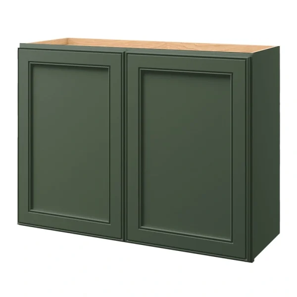 allen + roth Heathrow 33-in W x 24.5-in H x 12-in D Sage Wall Fully Assembled Cabinet (Recessed Panel Square Door Style)