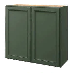 allen + roth Heathrow 33-in W x 30.125-in H x 12-in D Sage Wall Fully Assembled Cabinet (Recessed Panel Square Door Style)