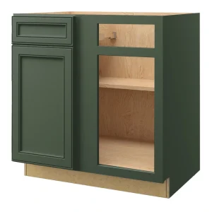 allen + roth Heathrow 33-in W x 34.5-in H x 24-in D Sage Blind 1-Drawer Corner Base Fully Assembled Cabinet (Recessed Panel Square Style)