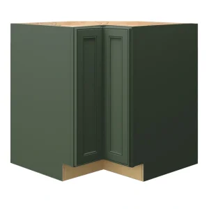 allen + roth Heathrow 33-in W x 34.5-in H x 24-in D Sage Lazy Susan Corner Base Fully Assembled Cabinet (Recessed Panel Mitered Style)