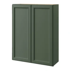 allen + roth Heathrow 33-in W x 42.125-in H x 12-in D Sage Wall Fully Assembled Cabinet (Recessed Panel Square Door Style)