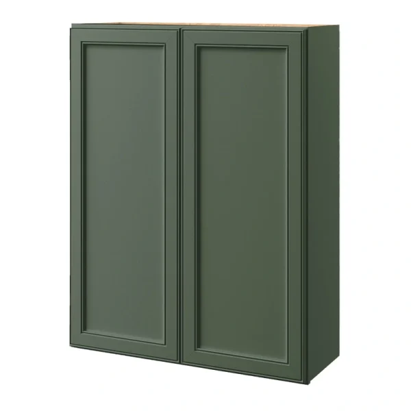 allen + roth Heathrow 33-in W x 42.125-in H x 12-in D Sage Wall Fully Assembled Cabinet (Recessed Panel Square Door Style)