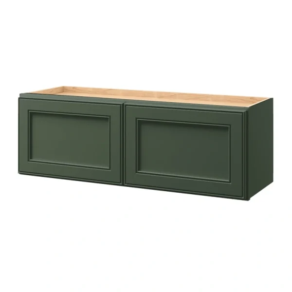 allen + roth Heathrow 36-in W x 12.125-in H x 12-in D Sage Wall Fully Assembled Cabinet (Recessed Panel Square Door Style)