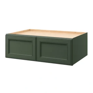 allen + roth Heathrow 36-in W x 12.125-in H x 24-in D Sage Wall Fully Assembled Cabinet (Recessed Panel Square Door Style)