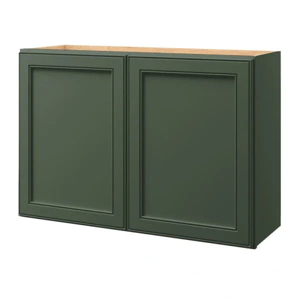 allen + roth Heathrow 36-in W x 24.5-in H x 12-in D Sage Wall Fully Assembled Cabinet (Recessed Panel Square Door Style)