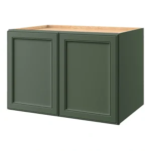 allen + roth Heathrow 36-in W x 24.5-in H x 24-in D Sage Wall Fully Assembled Cabinet (Recessed Panel Square Door Style)
