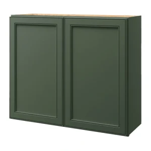 allen + roth Heathrow 36-in W x 30.125-in H x 12-in D Sage Wall Fully Assembled Cabinet (Recessed Panel Square Door Style)