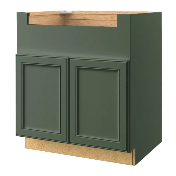 allen + roth Heathrow 36-in W x 34.5-in H x 24-in D Sage Apron Front Sink Base Fully Assembled Cabinet (Recessed Panel Square Style)