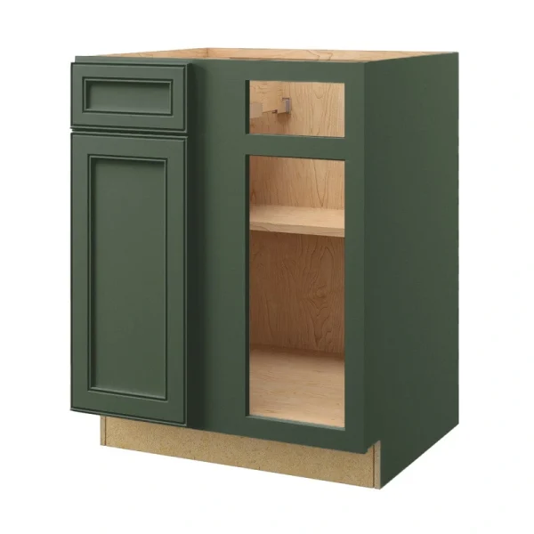 allen + roth Heathrow 36-in W x 34.5-in H x 24-in D Sage Blind 1-Drawer Corner Base Fully Assembled Cabinet (Recessed Panel Square Style)