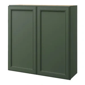 allen + roth Heathrow 36-in W x 39.125-in H x 12-in D Sage Wall Fully Assembled Cabinet (Recessed Panel Square Door Style)