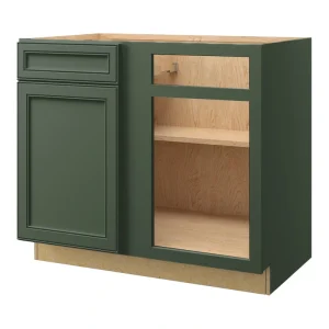 allen + roth Heathrow 39-in W x 34.5-in H x 24-in D Sage Blind 1-Drawer Corner Base Fully Assembled Cabinet (Recessed Panel Square Style)