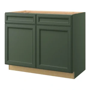 allen + roth Heathrow 42-in W x 34.5-in H x 24-in D Sage Sink Base Fully Assembled Cabinet (Recessed Panel Square Style)
