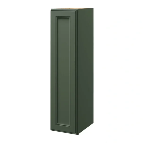 allen + roth Heathrow 9-in W x 39.125-in H x 12-in D Sage Wall Fully Assembled Cabinet (Recessed Panel Square Door Style)
