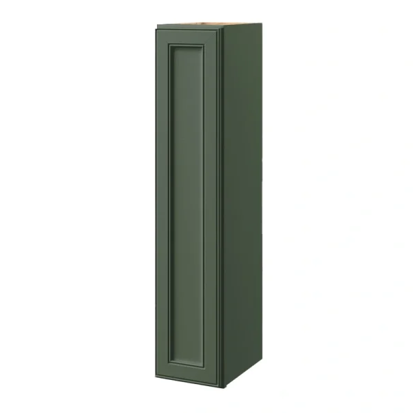 allen + roth Heathrow 9-in W x 42.125-in H x 12-in D Sage Wall Fully Assembled Cabinet (Recessed Panel Square Door Style)