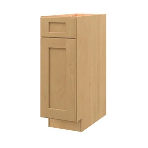 allen + roth Innsbrook 12-in W x 34.5-in H x 24-in D Rye 1-Drawer Base Fully Assembled Cabinet (Flat Panel Shaker Style)