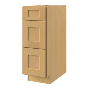 allen + roth Innsbrook 12-in W x 34.5-in H x 24-in D Rye 3-Drawer Base Fully Assembled Cabinet (Flat Panel Style)