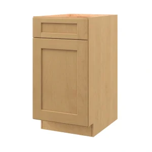 allen + roth Innsbrook 18-in W x 34.5-in H x 24-in D Rye 1-Drawer Base Fully Assembled Cabinet (Flat Panel Shaker Style)