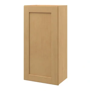 allen + roth Innsbrook 18-in W x 36.125-in H x 12-in D Rye Wall Fully Assembled Cabinet (Flat Panel Shaker Door Style)