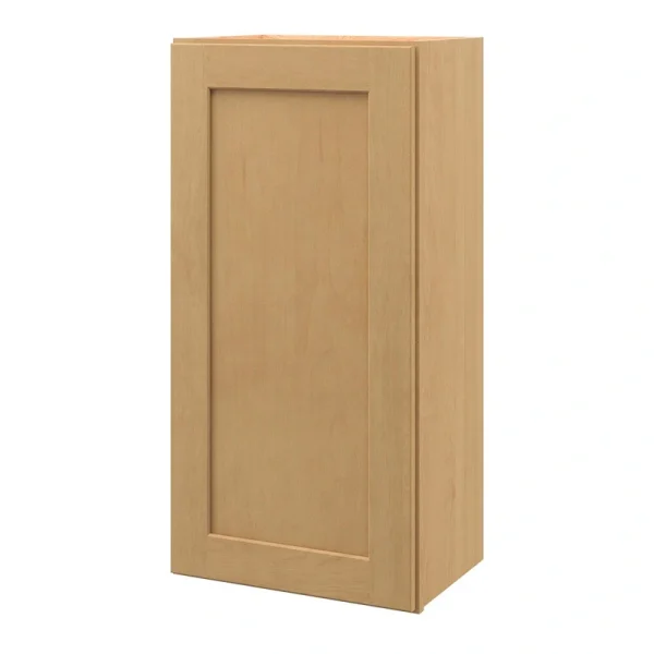 allen + roth Innsbrook 18-in W x 36.125-in H x 12-in D Rye Wall Fully Assembled Cabinet (Flat Panel Shaker Door Style)