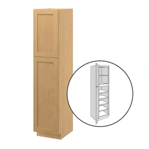 allen + roth Innsbrook 18-in W x 84-in H x 24-in D Rye Pantry Fully Assembled Cabinet (Flat Panel Shaker Door Style) T726926405