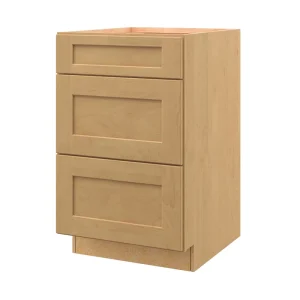 allen + roth Innsbrook 21-in W x 34.5-in H x 24-in D Rye 3-Drawer Base Fully Assembled Cabinet (Flat Panel Style)