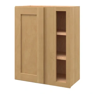 allen + roth Innsbrook 24-in W x 30.125-in H x 12-in D Rye Blind Corner Wall Fully Assembled Cabinet (Flat Panel Shaker Style)