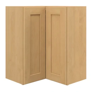 allen + roth Innsbrook 24-in W x 30.125-in H x 12-in D Rye Diagonal Corner Wall Fully Assembled Cabinet (Flat Panel Shaker Style)