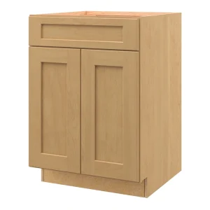 allen + roth Innsbrook 24-in W x 34.5-in H x 24-in D Rye Sink Base Fully Assembled Cabinet (Flat Panel Shaker Style)