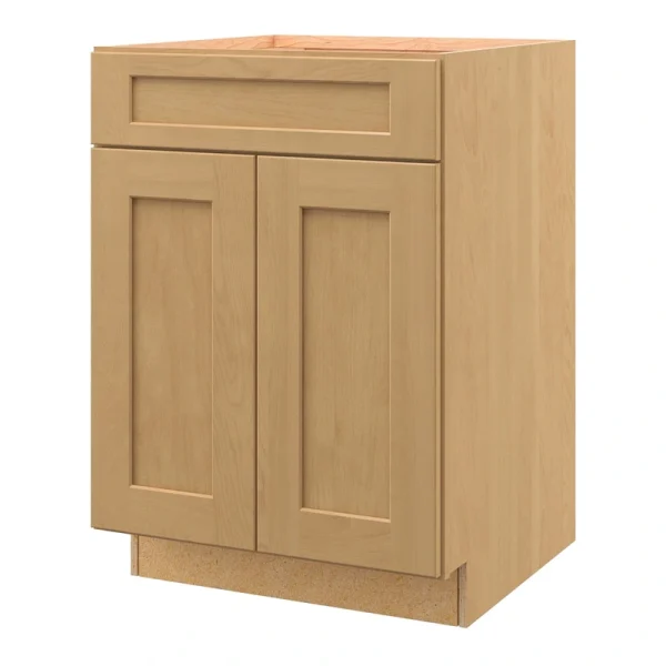 allen + roth Innsbrook 24-in W x 34.5-in H x 24-in D Rye Sink Base Fully Assembled Cabinet (Flat Panel Shaker Style)
