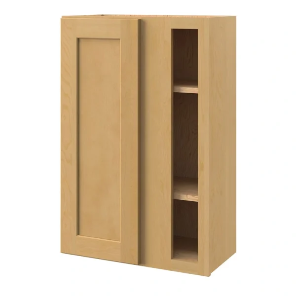 allen + roth Innsbrook 24-in W x 36.125-in H x 12-in D Rye Blind Corner Wall Fully Assembled Cabinet (Flat Panel Shaker Style)