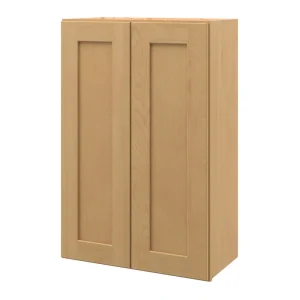 allen + roth Innsbrook 24-in W x 36.125-in H x 12-in D Rye Wall Fully Assembled Cabinet (Flat Panel Shaker Door Style)