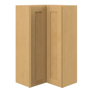 allen + roth Innsbrook 24-in W x 42.125-in H x 12-in D Rye Diagonal Corner Wall Fully Assembled Cabinet (Flat Panel Square Style)