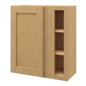 allen + roth Innsbrook 27-in W x 30.125-in H x 12-in D Rye Blind Corner Wall Fully Assembled Cabinet (Flat Panel Shaker Style)
