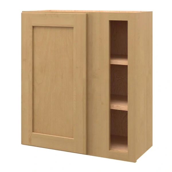 allen + roth Innsbrook 27-in W x 30.125-in H x 12-in D Rye Blind Corner Wall Fully Assembled Cabinet (Flat Panel Shaker Style)