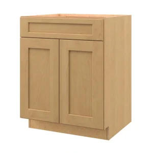 allen + roth Innsbrook 27-in W x 34.5-in H x 24-in D Rye 1-Drawer Base Fully Assembled Cabinet (Flat Panel Shaker Style)